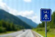 Road sign showing a Swiss autobahn